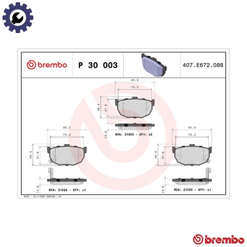 Brake pad set - set, disc