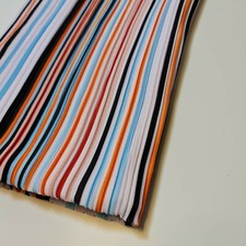 Vintage Multi Stripe Print Pleated Material Jersey Dress Drape Fabric 58"