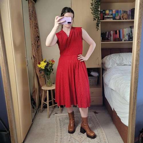 Vintage 80s pleated wrap midi - pleated,