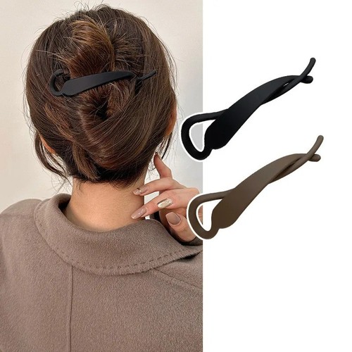 2pcs matte hair clamps black - matte,