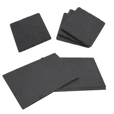 TtS Set of 12 Natural Slate Placemats & Coasters Non Slip Table Mats Coffee