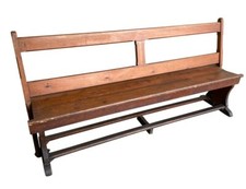 Victorian Church Bench - Reclaimed Church Pews with Moveable Back - Old Pew Seat