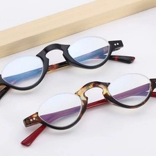 +1.0 ~ + 3.5 Casual Half Moon UK Spring Hinges Readers Vintage Reading Glasses~~