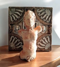 Scultura Fauno Satiro Terracotta Busto  Pezzo Unico Firmata Copyrigh Cm 26x15 