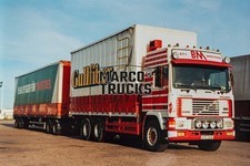 Truck photo Volvo F16 Intercooler Tarpaulin trailer Sweden white BM ?????? #a6br