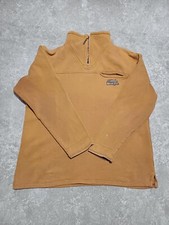 Weird Fish Jumper Men Large Brown 1/4 Zip Cotton Waffle Knit Sweatshirt