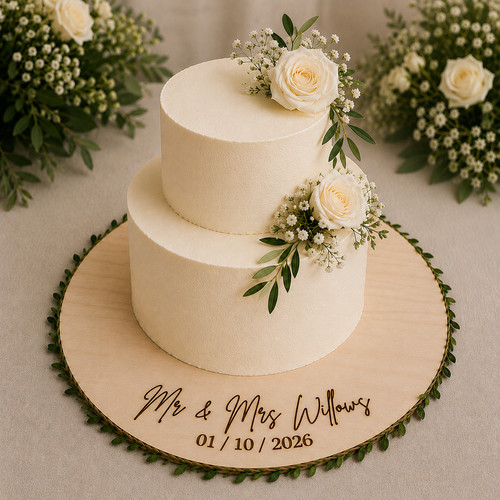Personalised wooden cake - personalised,