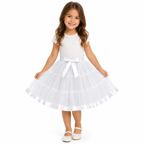 Girls white layer petticoat - girls,