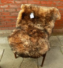 Large LIGHT RED FOX Brown Flecked Tip GENUINE AUSTRALIAN SHEEPSKIN RUG Real Pelt