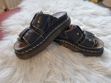  DR MARTEN 'TREVIN' CHESTNUT BROWN SOFT LEATHER SLIDERS/SANDALS UK 3 STUDDED VGC