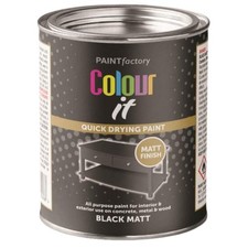 Black Matt Tin Paint for Interior Exterior Fast Drying Wood Metal Plastic 300ml