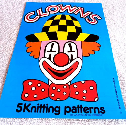 Clowns vintage knitting - vintage,
