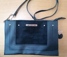 River Island Black Cross Body Bag Gold Charm Detail Good Condition