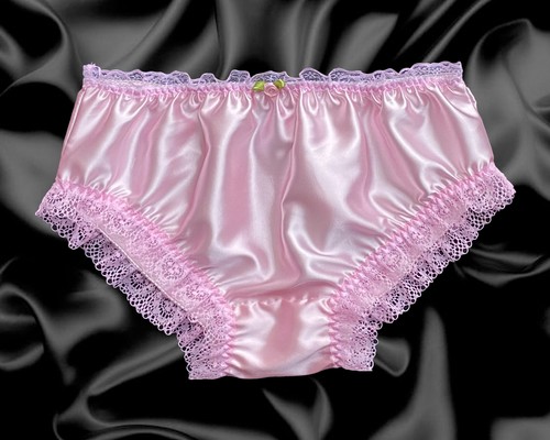 Baby pink satin frilly - satin,