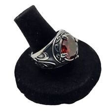 Blue Or Red CZ stone Ring Pagan Gothic Vintage Celtic Silver Stainless Steel