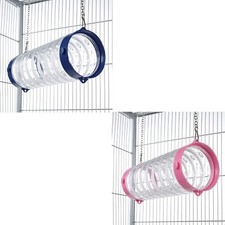 Ferret Chinchilla Rat Tunnel Tube Toy With Chains Straight Shape Clear
