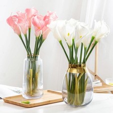 5Pcs Artificial Fake Calla Lilies Cala Lilly Flowers Wedding Bridal Bouquet CO