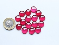Ruby Gemstone Lab Created Red Ruby Smooth Polish Round Cabochon Lot 6,8,10,12MM