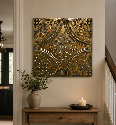 Large ornate metal wall art - wall,