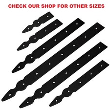 2 x Dummy Hinges Fake Faux Vintage False Strap Metal Hinge Fronts Door BLACK NEW