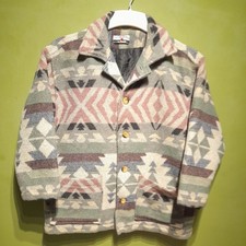 VTG New Girls Generation Blanket Jacket Aztec Navajo Design Size S Wool Blend