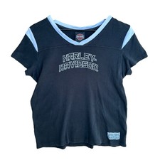 Women’s Harley-Davidson Motorcycle T Shirt Size XL Black Short Sleeve Biker Top