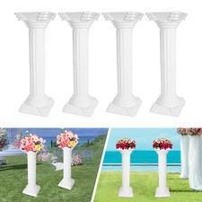 4Pcs White Flower Stand Wedding Decor Roman Column Roman Pillars Plastic