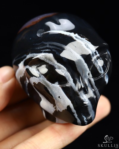Black zebra agate star - agate,