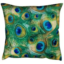 Velvet Peacock Cushion. Bright