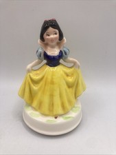 Vintage Schmid Snow White Porcelain Music Box Walt Disney “Someday My Prince”