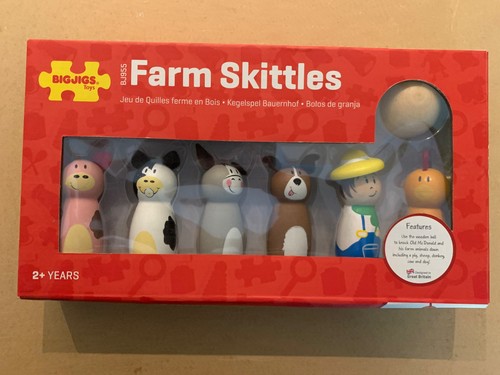 Bigjigs wooden farm skittles