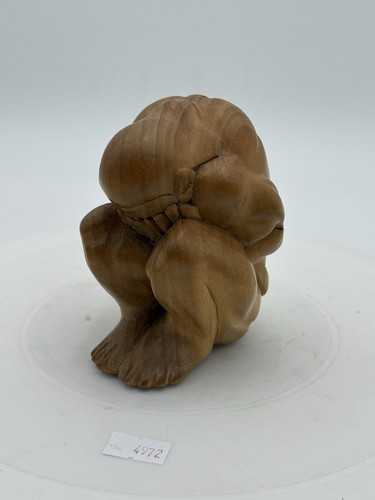 Hand carved wooden weeping - ,