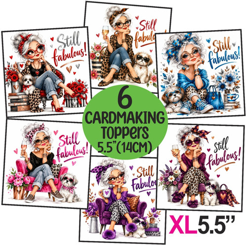 Older lady card toppers - older,