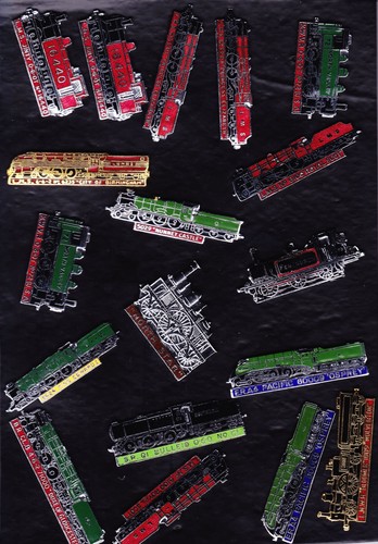 Enamel locomotive pin badges - locomotive,