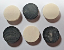 6 SPACER and/or CAPPING DISCS for STICK MAKING . 3 Black Horn & 3 White Bone