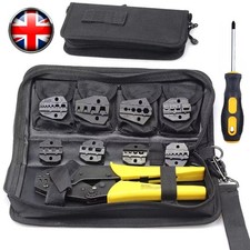 8 Interchangeable Dies Jaws Crimping Tool Kit Cable Wire Terminal Ratchet Plier