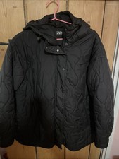 Zara Black Puffer Coat/jacket Size L
