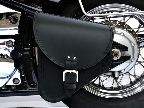 Leather swingarm pannier - (b3),