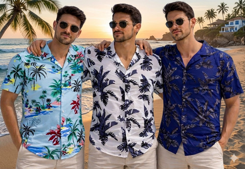 Men hawaiian floral shirt - men’s,