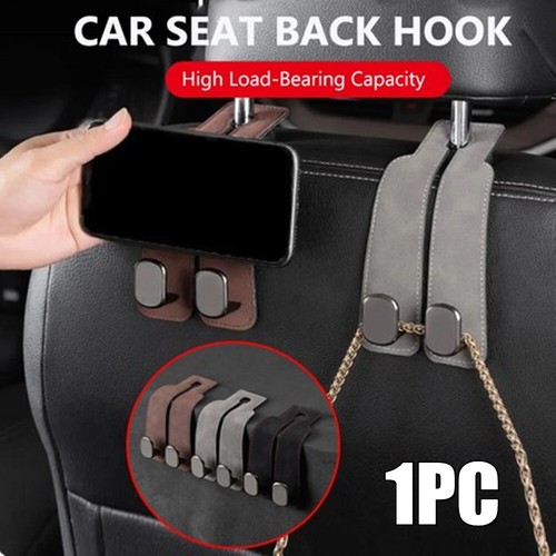 1pc car headrest - hook, suede