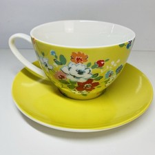Cath Kidston Floral Yellow Cup And Saucer Set - Excellent Condition