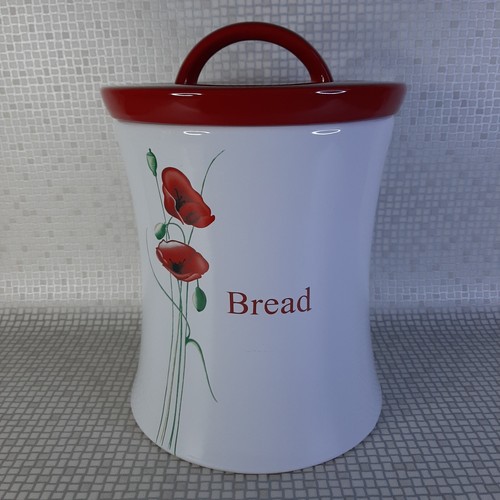 Dunelm ceramic poppy - bread, bin