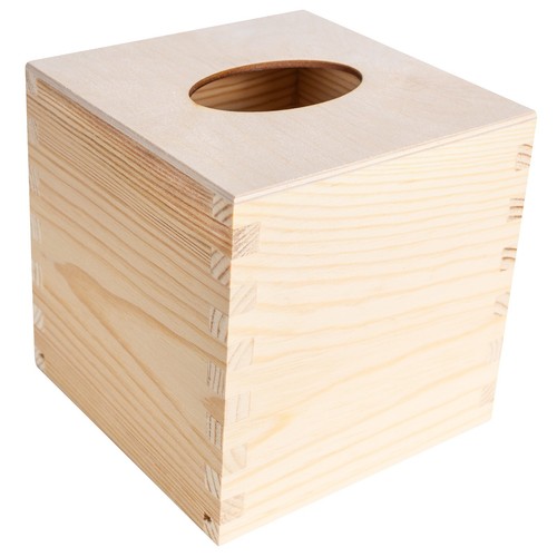 Wooden tissue box - tissue, square