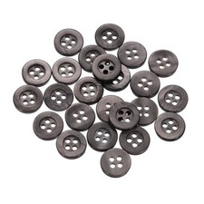 50 Pcs Natural Shell Button, 4 Hole 11mm Mother of Pearl Button, Brown