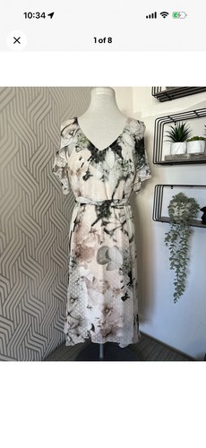 Coast cream floral print midi