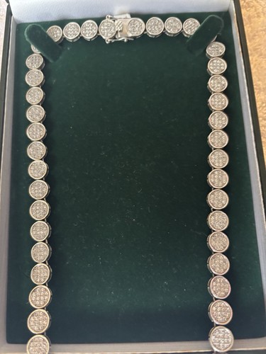 Iced bling silver chain - cz,