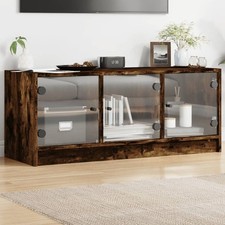 TV Cabinet with Glass Doors TV Stand Entertainment Centre Media Unit vidaXL