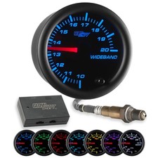 GlowShift Black 7 Color Needle Wideband Air/Fuel Ratio AFR Gauge w Data Logging
