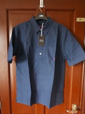 Albam Utility Mens Pull-Over S/S Shirt, Classic Poplin, Navy Blue, Small, BNWT