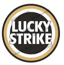 Black Lucky Strike Motorbike Stickers Car Window Tank (Choose size/Quantity)